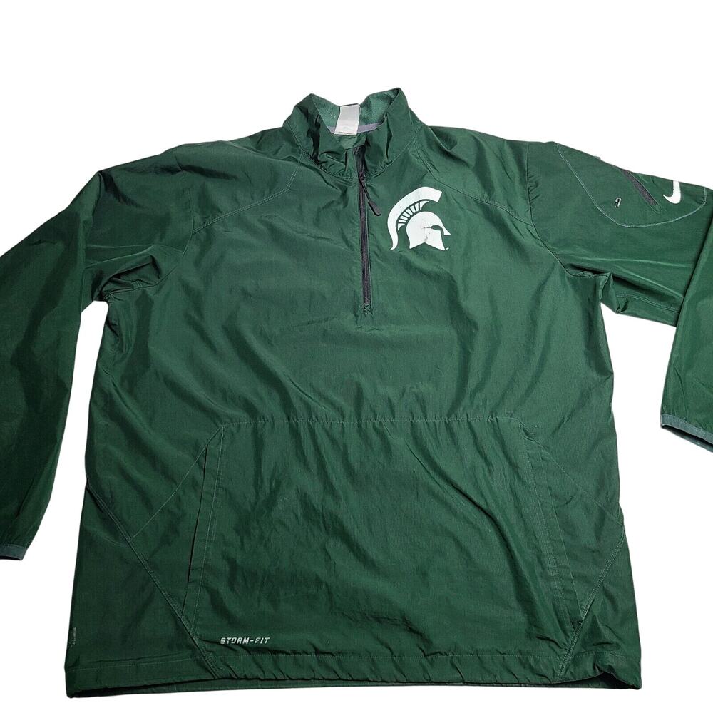 Nike Storm-Fit Michigan State Spartans 1/4 Zip Windbreaker Jacket Men Size Large